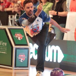 Professional bowler at Bayside Bowl