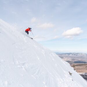 Skier on falline