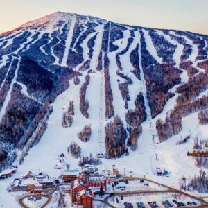 Sugarloaf mountain and village