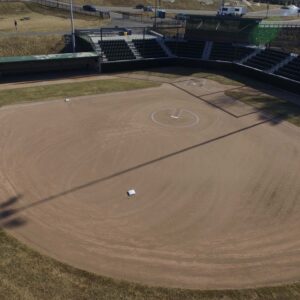 Aerial of softball field at USM Gorham Campus