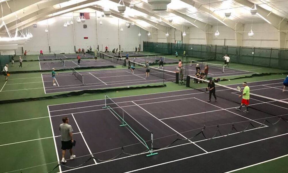 Indoor tennis courts at Midcoast Recreation Center