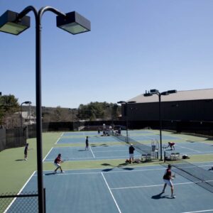Outdoor tennis courts at Bates College