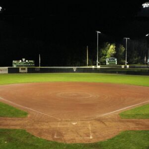Nighttime softball field at USM Gorham Campus