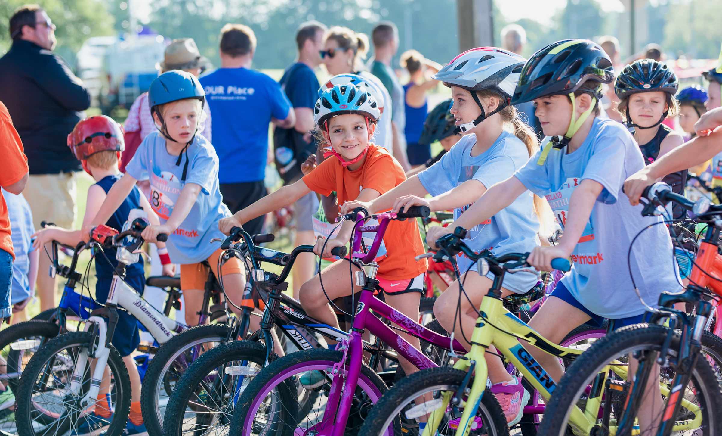 kids bicycle race starting line